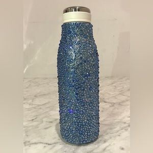 Cobblestone Blue Coated Stainless Steel Water Bottle 18 oz Swarovski Crystal